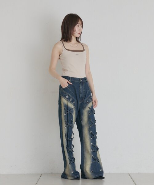 mline（エムライン）の「[mline]パット付き レイヤードキャミ（キャミソール・レディース・ブラック/ピンク・FREE）」の21枚目の写真