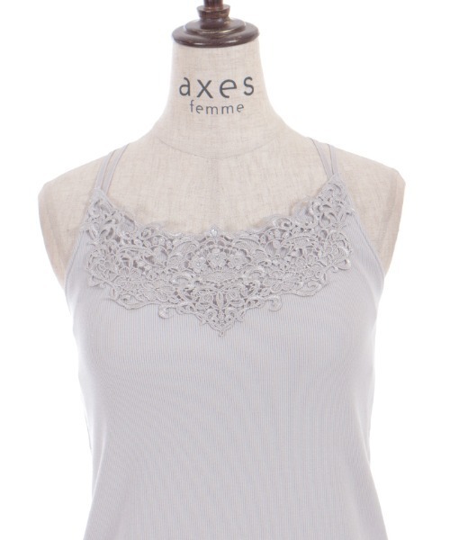 axes femme(アクシーズファム)の「カップ付きダブルキャミ(キャミソール・レディース・グレイッシュベージュ/ブラック・LARGE/MEDIUM)」の8枚目の写真