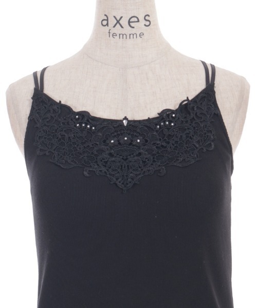 axes femme(アクシーズファム)の「カップ付きダブルキャミ(キャミソール・レディース・グレイッシュベージュ/ブラック・LARGE/MEDIUM)」の17枚目の写真