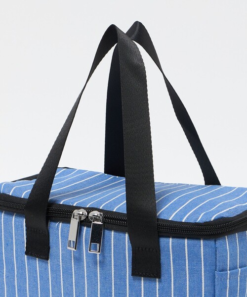 UNITED ARROWS(ユナイテッドアローズ)の「ストライプ ボックス型 トートバッグ S(トートバッグ・レディース・ライトブルー/ブラック・FREE)」の8枚目の写真