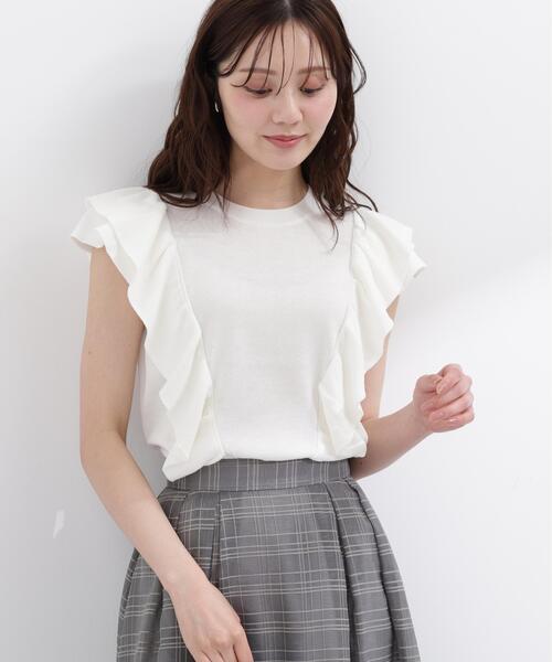 PROPORTION BODY DRESSING(プロポーションボディドレッシング)の「シンプルラッフルニット / 1216170503(ニット/セーター・レディース・グリーン/ピンク/ホワイト系その他・MEDIUM/SMALL)」の2枚目の写真