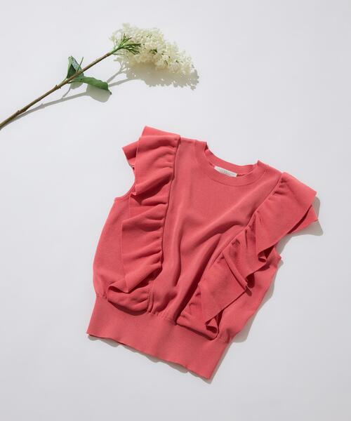 PROPORTION BODY DRESSING(プロポーションボディドレッシング)の「シンプルラッフルニット / 1216170503(ニット/セーター・レディース・グリーン/ピンク/ホワイト系その他・MEDIUM/SMALL)」の1枚目の写真