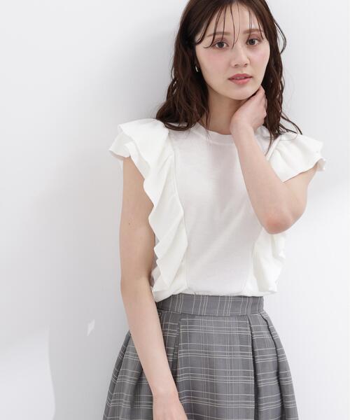PROPORTION BODY DRESSING(プロポーションボディドレッシング)の「シンプルラッフルニット / 1216170503(ニット/セーター・レディース・グリーン/ピンク/ホワイト系その他・MEDIUM/SMALL)」の4枚目の写真