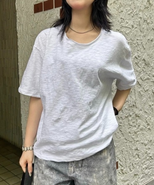Chikashitsu +】sheer cotton box half sleeve / 【チカシツプラス