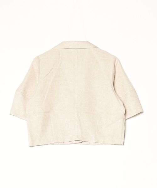 mil(ミル)の「【遮熱 UVカット イージーケア】 リネンライク ランタンスリーブ クロップドジャケット 【セットアップ対応】【587191】(テーラードジャケット・レディース・ブラウン/アイボリー/ブラック・XS/S)」の13枚目の写真