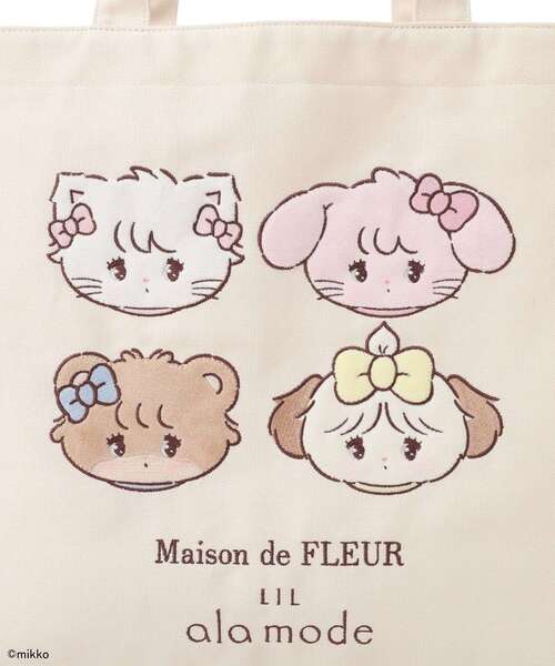 Maison de FLEUR(メゾンドフルール)の「Lil ala mode スクエアトートバッグ(トートバッグ・レディース・アイボリー/ライトピンク・FREE)」の18枚目の写真