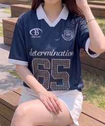 【NYS】デザインゲームTシャツ サッカーTシャツ ユニフォームデザイン 襟付き カモフラ ヒョウ ストライプ チェック