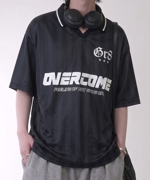 NYLAUS(ナイラス)の「【NYS】デザインゲームTシャツ サッカーTシャツ ユニフォームデザイン 襟付き カモフラ ヒョウ ストライプ チェック(Tシャツ/カットソー・レディース・チェック/カモフラージュ/レオパード/ピンク系その他/ホワイト/ブルー系その他/ダークブルー/ネイビー/チャコール/ブラック系その他/オフホワイト/ブラック/グリーン・L/M)」の6枚目の写真