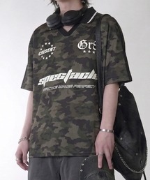 【NYS】デザインゲームTシャツ サッカーTシャツ ユニフォームデザイン 襟付き カモフラ ヒョウ ストライプ チェック