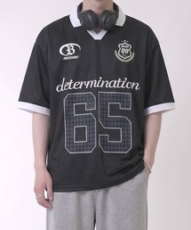 【NYS】デザインゲームTシャツ サッカーTシャツ ユニフォームデザイン 襟付き カモフラ ヒョウ ストライプ チェック