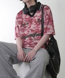 NYLAUS（ナイラス）の「【NYS】総柄デザインゲームTシャツ 半袖Tシャツ ゲームシャツ（Tシャツ/カットソー）」