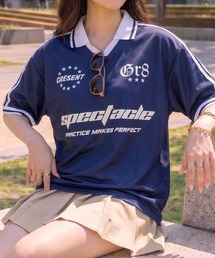 NYLAUS（ナイラス）の「【NYS】デザインゲームTシャツ サッカーTシャツ ユニフォームデザイン 襟付き カモフラ ヒョウ ストライプ チェック（Tシャツ/カットソー）」