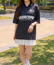 NYLAUS（ナイラス）の「【NYS】デザインゲームTシャツ サッカーTシャツ ユニフォームデザイン 襟付き カモフラ ヒョウ ストライプ チェック（Tシャツ/カットソー）」