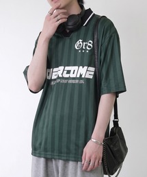 NYLAUS（ナイラス）の「【NYS】デザインゲームTシャツ サッカーTシャツ ユニフォームデザイン 襟付き カモフラ ヒョウ ストライプ チェック（Tシャツ/カットソー）」