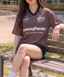 NYLAUS（ナイラス）の「【NYS】2026SS デザインゲームTシャツ サッカーTシャツ ユニフォームデザイン 襟付き カモフラ ヒョウ ストライプ チェック（Tシャツ/カットソー）」