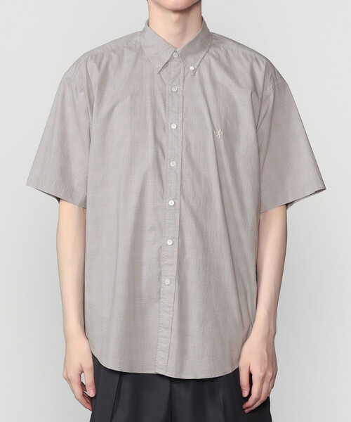 GYMPHLEX(ジムフレックス)の「Gymphlex | コットンブロード ボタンダウン半袖シャツ CHECK MEN(シャツ/ブラウス・メンズ・グレー系その他・S/M/L)」の9枚目の写真