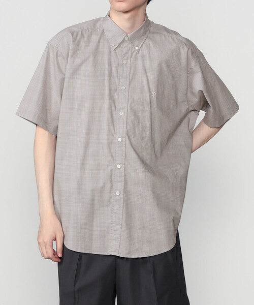 GYMPHLEX(ジムフレックス)の「Gymphlex | コットンブロード ボタンダウン半袖シャツ CHECK MEN(シャツ/ブラウス・メンズ・グレー系その他・S/M/L)」の12枚目の写真