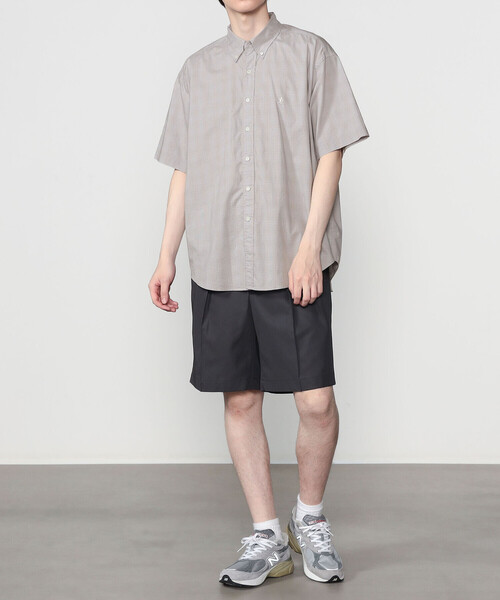 GYMPHLEX(ジムフレックス)の「Gymphlex | コットンブロード ボタンダウン半袖シャツ CHECK MEN(シャツ/ブラウス・メンズ・グレー系その他・S/M/L)」の13枚目の写真