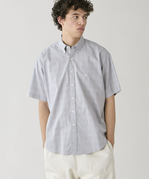 GYMPHLEX(ジムフレックス)の「Gymphlex | コットンブロード ボタンダウン半袖シャツ CHECK MEN(シャツ/ブラウス・メンズ・グレー系その他・S/M/L)」の14枚目の写真