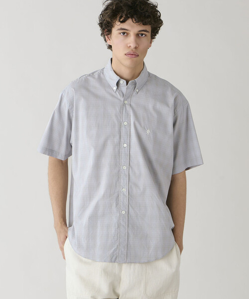 GYMPHLEX(ジムフレックス)の「Gymphlex | コットンブロード ボタンダウン半袖シャツ CHECK MEN(シャツ/ブラウス・メンズ・グレー系その他・S/M/L)」の15枚目の写真