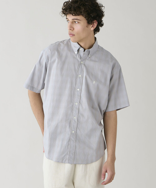 GYMPHLEX(ジムフレックス)の「Gymphlex | コットンブロード ボタンダウン半袖シャツ CHECK MEN(シャツ/ブラウス・メンズ・グレー系その他・S/M/L)」の16枚目の写真