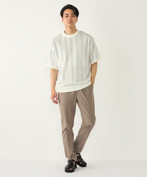 SHIPS Colors(シップス カラーズ)の「【WEB限定】SHIPS Colors:〈手洗い可能〉リネンタッチ 針抜き ニット◇(ニット/セーター・メンズ・グレー/オフホワイト/ネイビー・X-LARGE/LARGE/MEDIUM)」の5枚目の写真
