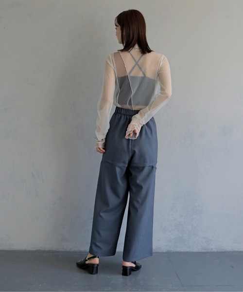 &g'aime(アンジェム)の「【&g'aime 】バイカラーシアータートル Bicolor Sheer Turtleneck(Tシャツ/カットソー・レディース・ブラック/グレー/オフホワイト・FREE)」の15枚目の写真