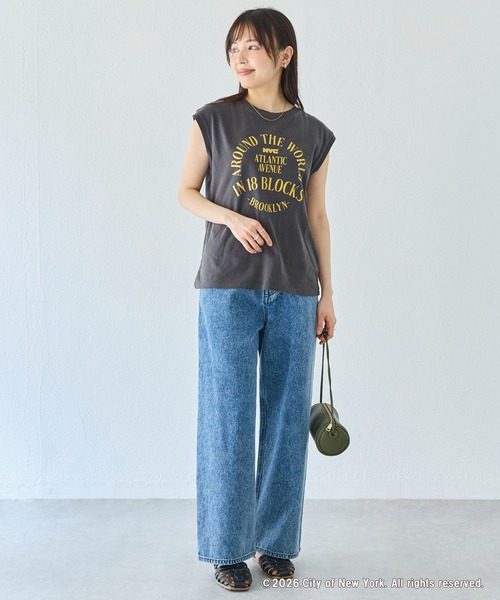 GOOD ROCK SPEED(グッドロックスピード)の「【GOOD ROCK SPEED】NYC ロゴプリント ノースリーブTシャツ(Tシャツ/カットソー・レディース・ホワイト/ブラック・F)」の9枚目の写真