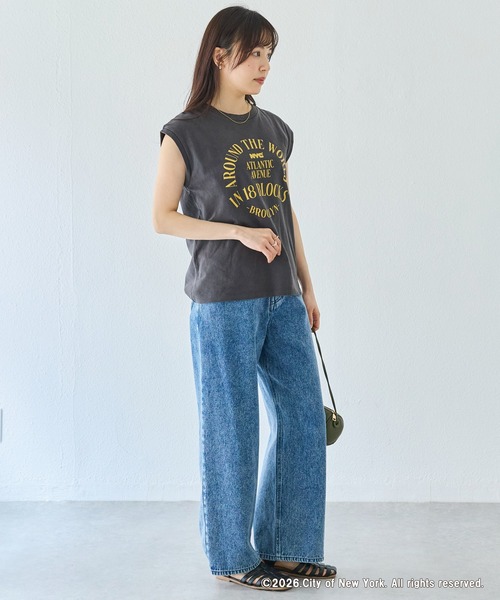GOOD ROCK SPEED(グッドロックスピード)の「【GOOD ROCK SPEED】NYC ロゴプリント ノースリーブTシャツ(Tシャツ/カットソー・レディース・ホワイト/ブラック・F)」の11枚目の写真