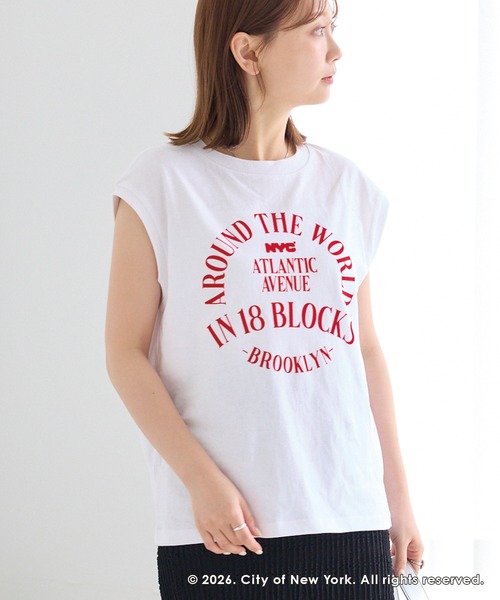GOOD ROCK SPEED(グッドロックスピード)の「【GOOD ROCK SPEED】NYC ロゴプリント ノースリーブTシャツ(Tシャツ/カットソー・レディース・ホワイト/ブラック・F)」の19枚目の写真