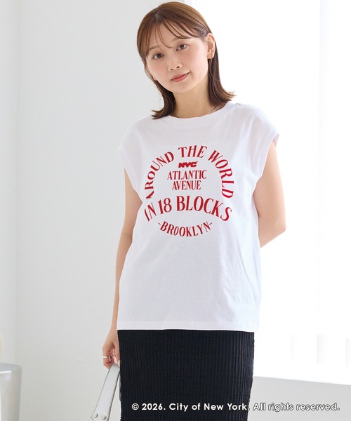 GOOD ROCK SPEED(グッドロックスピード)の「【GOOD ROCK SPEED】NYC ロゴプリント ノースリーブTシャツ(Tシャツ/カットソー・レディース・ホワイト/ブラック・F)」の18枚目の写真