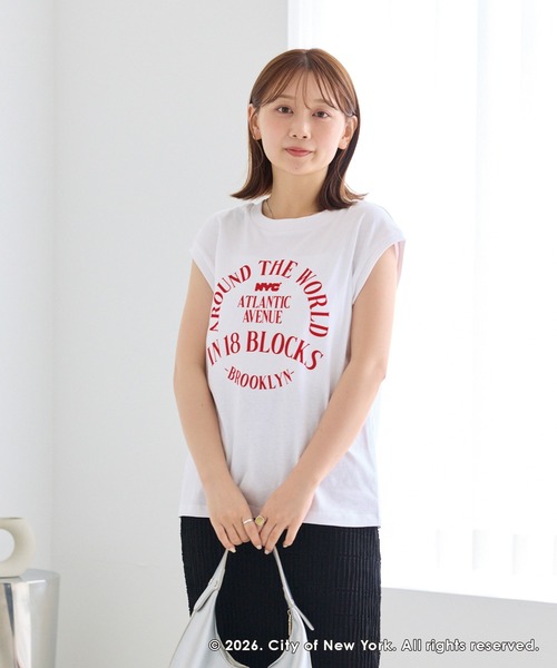 GOOD ROCK SPEED(グッドロックスピード)の「【GOOD ROCK SPEED】NYC ロゴプリント ノースリーブTシャツ(Tシャツ/カットソー・レディース・ホワイト/ブラック・F)」の20枚目の写真