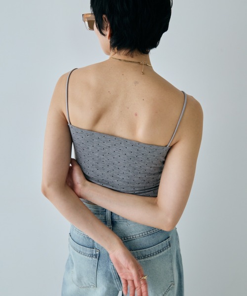 VION(ヴィオン)の「カップインマイクロドットキャミ / Cup in Micro Dot Cami(キャミソール・レディース・グレー/ブラック/ホワイト・FREE)」の4枚目の写真