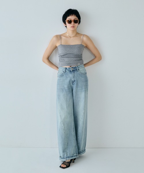 VION(ヴィオン)の「カップインマイクロドットキャミ / Cup in Micro Dot Cami(キャミソール・レディース・グレー/ブラック/ホワイト・FREE)」の5枚目の写真