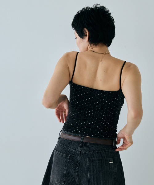 VION(ヴィオン)の「カップインマイクロドットキャミ / Cup in Micro Dot Cami(キャミソール・レディース・グレー/ブラック/ホワイト・FREE)」の13枚目の写真