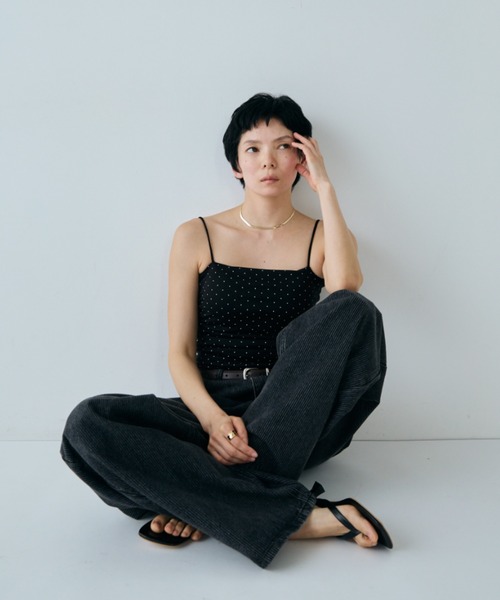VION(ヴィオン)の「カップインマイクロドットキャミ / Cup in Micro Dot Cami(キャミソール・レディース・グレー/ブラック/ホワイト・FREE)」の14枚目の写真