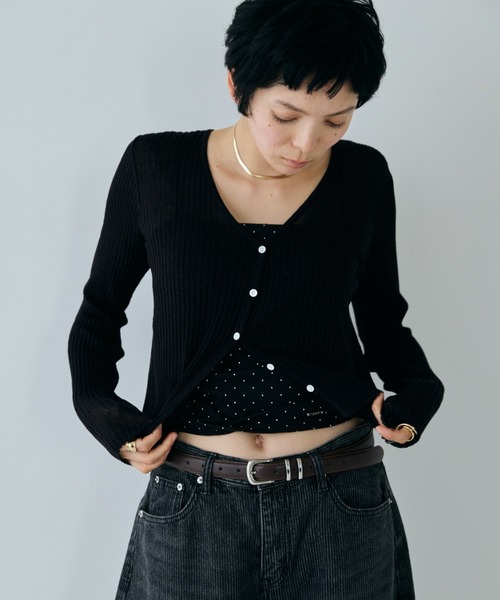 VION(ヴィオン)の「カップインマイクロドットキャミ / Cup in Micro Dot Cami(キャミソール・レディース・グレー/ブラック/ホワイト・FREE)」の17枚目の写真