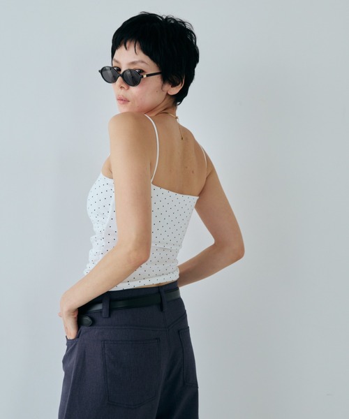 VION(ヴィオン)の「カップインマイクロドットキャミ / Cup in Micro Dot Cami(キャミソール・レディース・グレー/ブラック/ホワイト・FREE)」の11枚目の写真