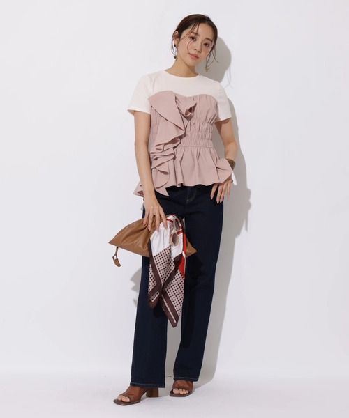 JUSGLITTY(ジャスグリッティー)の「ビスチェカットチュニック(Tシャツ/カットソー・レディース・ピンク/ブラック・2)」の12枚目の写真