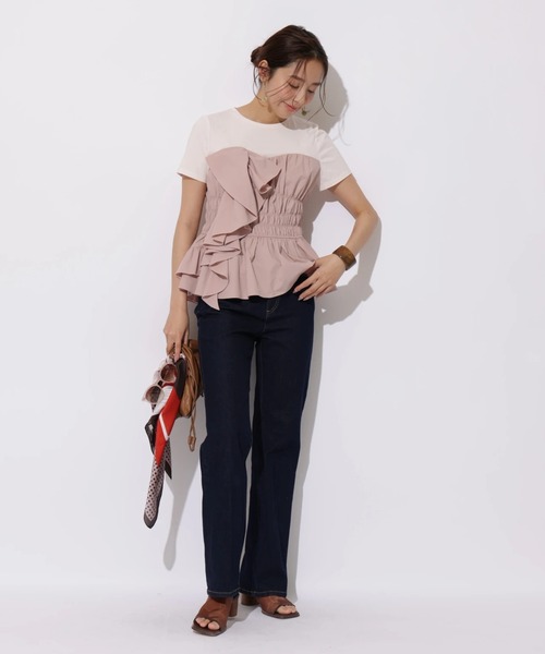 JUSGLITTY(ジャスグリッティー)の「ビスチェカットチュニック(Tシャツ/カットソー・レディース・ピンク/ブラック・2)」の13枚目の写真