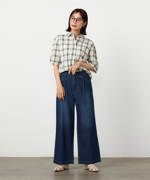 COMME CA ISM(コムサイズム)の「サッカーチェックシャツ(シャツ/ブラウス・レディース・ブラック系/ホワイト系・LARGE/MEDIUM)」の10枚目の写真