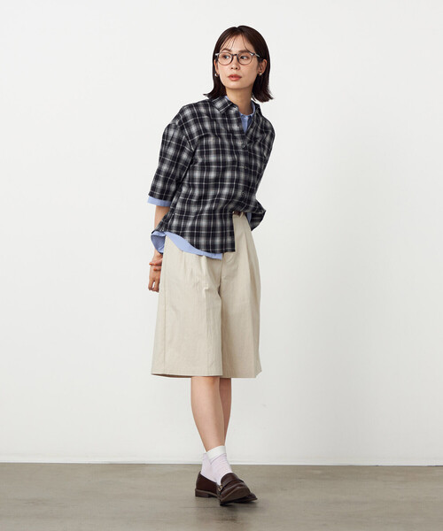 COMME CA ISM(コムサイズム)の「サッカーチェックシャツ(シャツ/ブラウス・レディース・ブラック系/ホワイト系・LARGE/MEDIUM)」の8枚目の写真