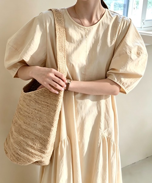 FAVORITO(ファヴォリート)の「Uネックロングワンピース(ワンピース・レディース・ピンク/モカ・L/M)」の11枚目の写真