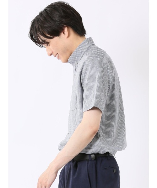 renoma(レノマ)の「ビズシャツ メンズ 半袖 ストレッチ 吸水速乾 イージーケア ボタンダウン アルティマ 綿混 クールビズ (ビジネスシャツ・メンズ・ネイビー・LARGE/MEDIUM/X-LARGE)」の8枚目の写真