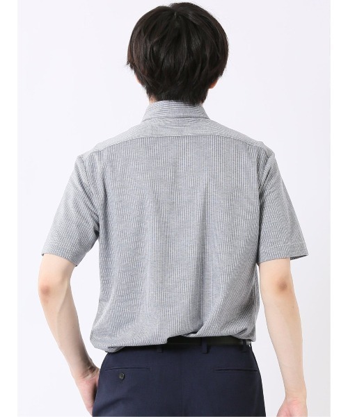 renoma(レノマ)の「ビズシャツ メンズ 半袖 ストレッチ 吸水速乾 イージーケア ボタンダウン アルティマ 綿混 クールビズ (ビジネスシャツ・メンズ・ネイビー・LARGE/MEDIUM/X-LARGE)」の9枚目の写真