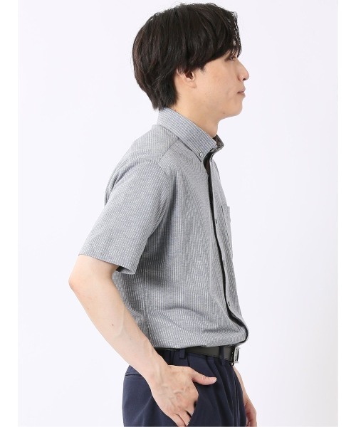 renoma(レノマ)の「ビズシャツ メンズ 半袖 ストレッチ 吸水速乾 イージーケア ボタンダウン アルティマ 綿混 クールビズ (ビジネスシャツ・メンズ・ネイビー・LARGE/MEDIUM/X-LARGE)」の10枚目の写真