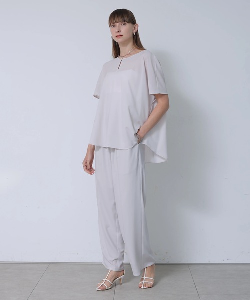 CADUNE(カデュネ)の「クールスリムストレートパンツ(その他パンツ・レディース・ベージュ系その他/ブラック/ホワイト・40/38/36/34)」の3枚目の写真