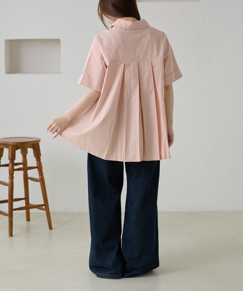 apres jour clair(アプレジュールクレア)の「【apres jour clair】プリーツデザインチュニックシャツ(シャツ/ブラウス・レディース・オフホワイト/ミント/ピンクベージュ/ブルー系その他・フリー/X-LARGE)」の4枚目の写真