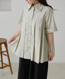 【apres jour clair】プリーツデザインチュニックシャツ