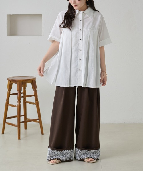 apres jour clair(アプレジュールクレア)の「【apres jour clair】プリーツデザインチュニックシャツ(シャツ/ブラウス・レディース・オフホワイト/ミント/ピンクベージュ/ブルー系その他・フリー/X-LARGE)」の22枚目の写真